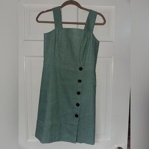 Ann Taylor Green Midi Dress with Button Detail